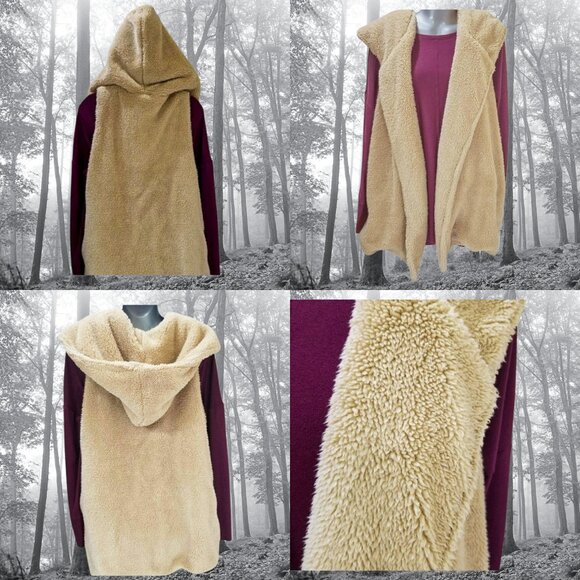 EASEL TEDDY BEAR HOODED VEST JACKET Size Large - Picture 1 of 5